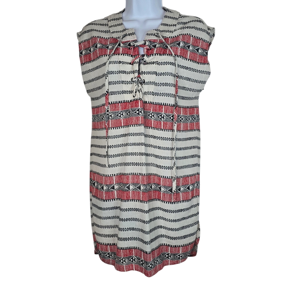 Madewell Tribal Print Coverup with Red Accents